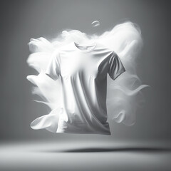 White T-shirt on a Grey Background - Generative AI