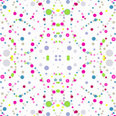 Seamless Colourful Dots Pattern Background.