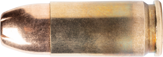 9 mm cartridge with hollow point bullet