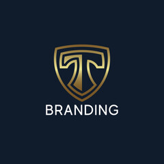 Letter T Shield Logo