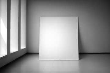 A blank canvas sits in a simple room With Generative AI
