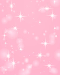春をイメージしたキラキラ背景。キレイなピンク色の背景イラスト。玉ボケ。パーティクル。