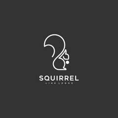 squirrel line logo design inspiration - obrazy, fototapety, plakaty