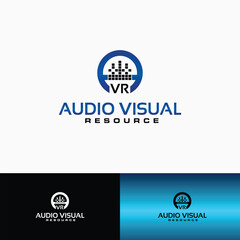 audio visual resource logo design template