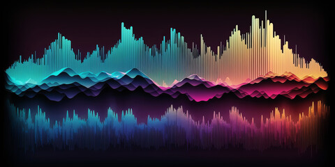 Abstract sound wave. Voice digital waveform, volume voice technology vibrant wave. Music sound energy vector background. Equalizer volume, waveform electronic light illustration. Generative AI   