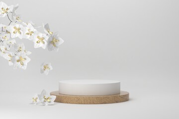 Fototapeta na wymiar Abstract minimal scene, design for cosmetic or product display podium 3d render. 