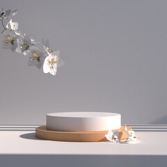 Abstract minimal scene, design for cosmetic or product display podium 3d render.	
 - obrazy, fototapety, plakaty