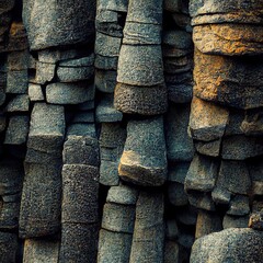basalt rock texture - coloumn clutter  - seamless, tileable - 6K