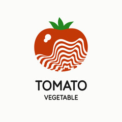 Illustration of a tomato in a flat style. Isolated image on a light background. Vector icon.