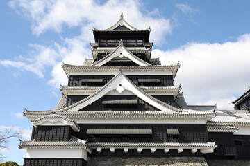 Fototapeta na wymiar Famous Landscape of Kumamoto Castle in Northern Kyushu, Japan.