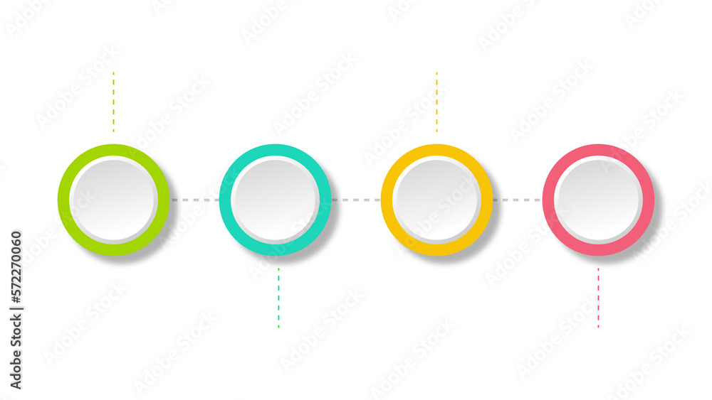 Wall mural infographic with different color steps on blank circle diagram for business progress presentation an