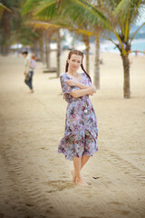 girl walking on the beach