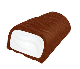 Chocolate bar bite. vector illustration