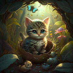 cat in the cave