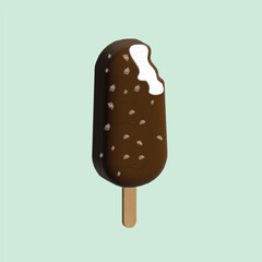 3d illustration of chocolate vanilla bean ice cream