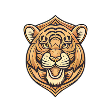 Tiger Logo Design In Thin Line Style Vector, A Lineal Icon Depicting Bengal  Tiger On White Background, Vector Illustration By Flat Icon And Dribbble,  Behance Hd PNG and Vector with Transparent Background