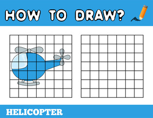 Obraz premium Draw the picture using grid lines. Simple preschoolar game. Easy level
