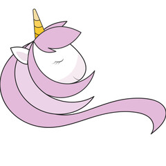 unicorn cute smiling with pink hair unicorn girl