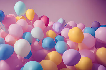 Fototapeta na wymiar Creative Pastel Balloons - Artistic Design for Celebrations.