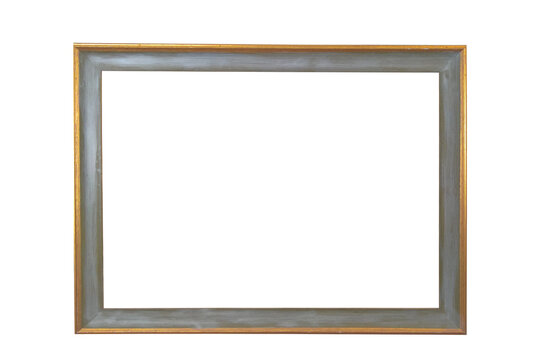 brown wooden frame isolated on a white background. framing the picture. High quality photo