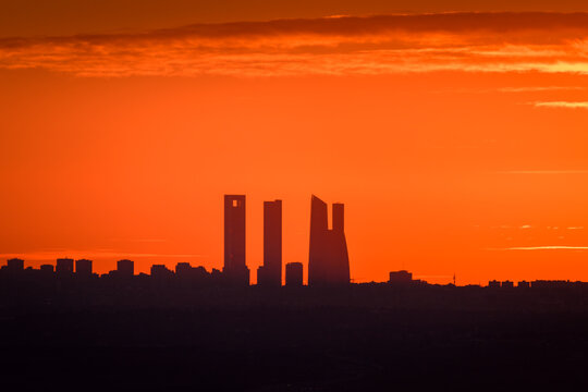 Sunset sky over modern city