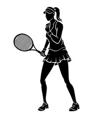 Female Tennis Player, Victory Illustration