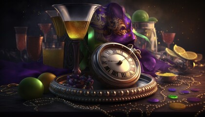 Celebration time. Mardi Gras. Generative ai