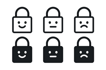 Padlock expression icon. Illustration vector