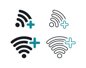 Add signal wireless icon. Illustration vector