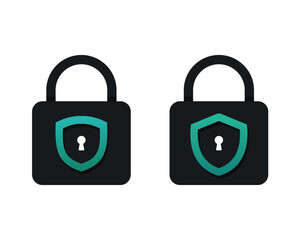 Padlock  shield icon. Defense key. Illustration vector