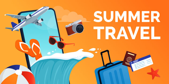Summer vacations and online travel booking app