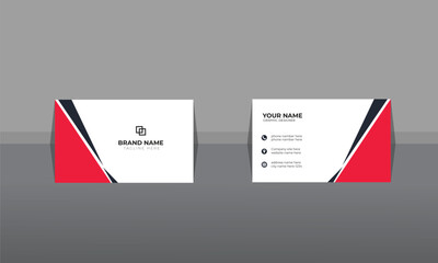 red  black  and white color business card,  horizontal simple vector design