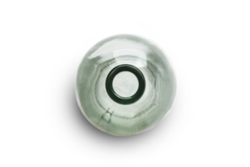 Top view of glass bottle on isolated on a transparent background