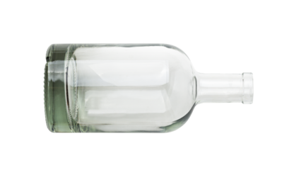 Top view of glass bottle isolated on a transparent background