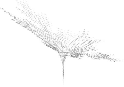 Sketchy edging in the form of a turned blooming flower. Vector.