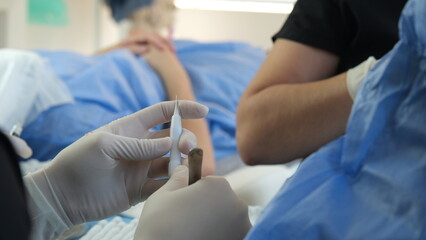 Obraz premium teamwork of doctors during surgery. doctors during surgery