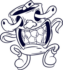 Spray Paint Monster Cartoon