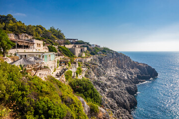 Ciolo bridge. An inlet of the sea, in Gagliano del Capo, near Santa Maria di Leuca. The panorama of...
