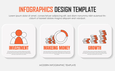 Infographic money design template. Timeline concept with 3 options or steps template. layout, diagram, annual, roket, start up, report, presentation.Vector illustration.	