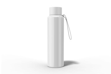 Close Up View of Metal Flask Bottle Transparent Background