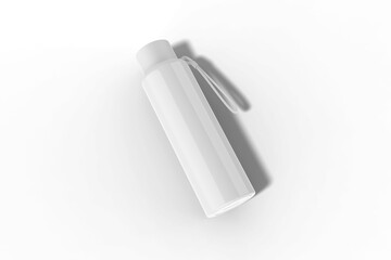 High Angle View of Metal Flask Bottle Transparent Background