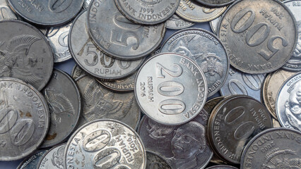 pile of rupiah coins as background