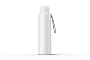 Low Angle View of Metal Flask Bottle Transparent Background