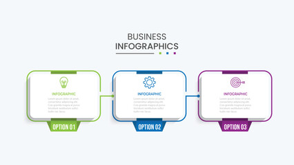 Vector Infographic label design template with icons and 3 options or steps.