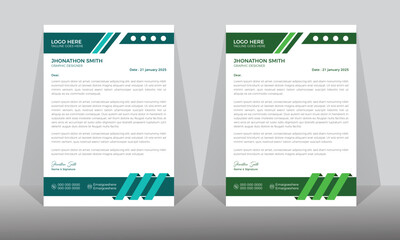 Modern Business Letterhead design Template. with tow color set. 