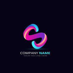 abstract 3d logo design