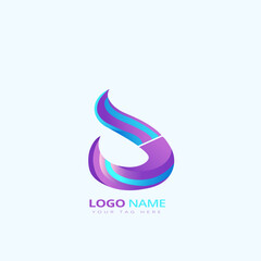 abstract blue wave logo