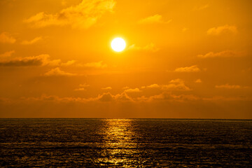 sunset over the sea