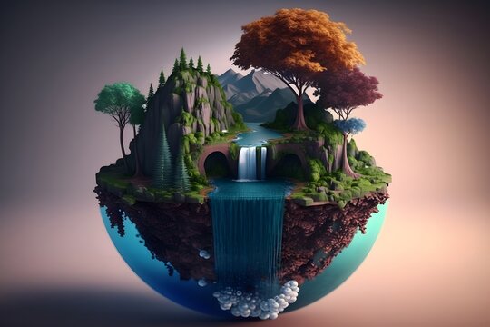 tiny planet created using AI Generative Technology