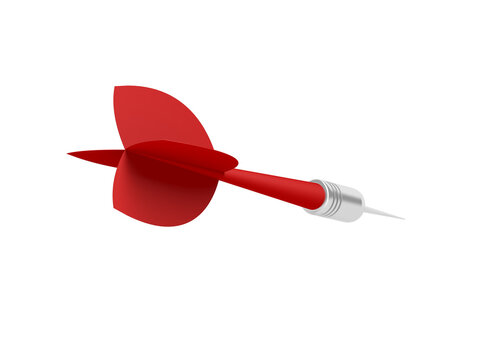 Red dart. Isolated. Arrow. 3d illustration.